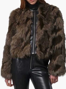 Apparis Lillet Faux Fur Patchwork Bomber Jacket ——S